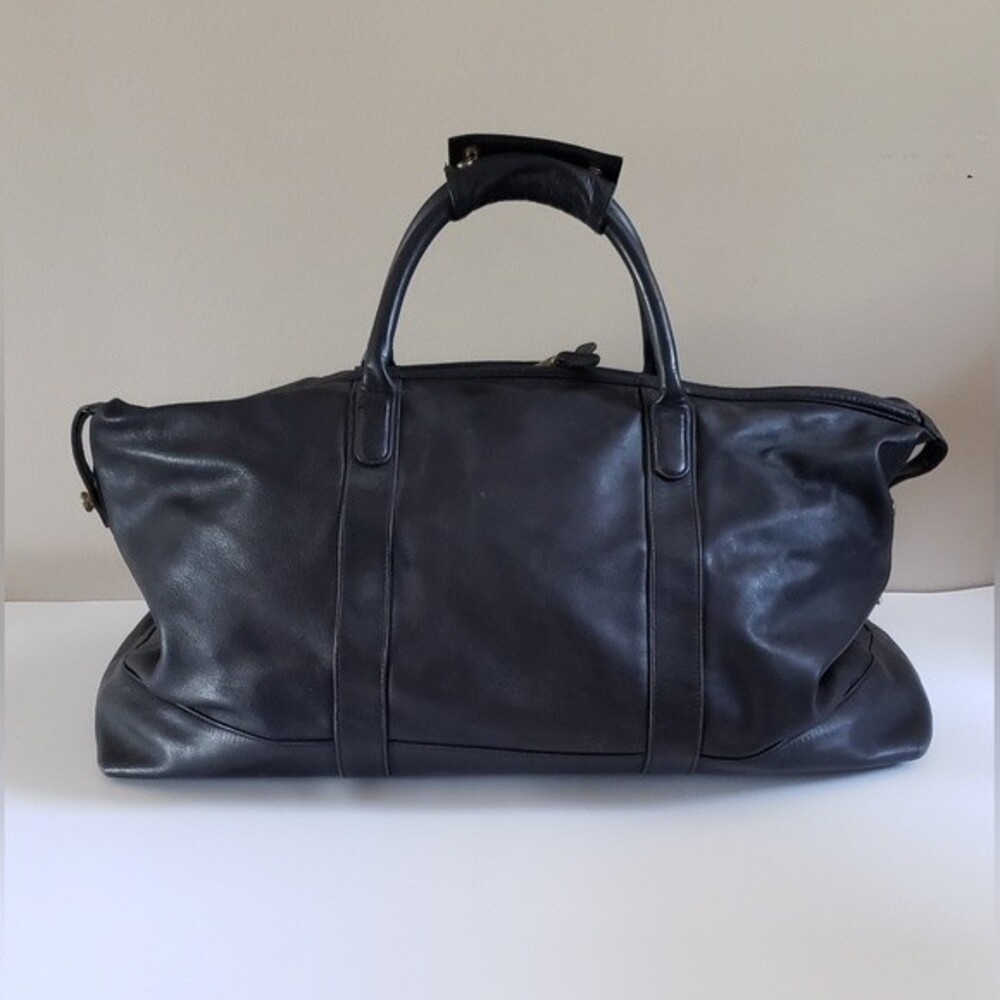 Coach Vintage Cabin Bag Black Leather with Brass Hardware Travel Bag Wee… - Picture 2 of 16